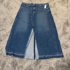 Gap Jeans Blue Jean Denim Skirt Maxi Ankle Long Front Slit Size 18 Western NWT